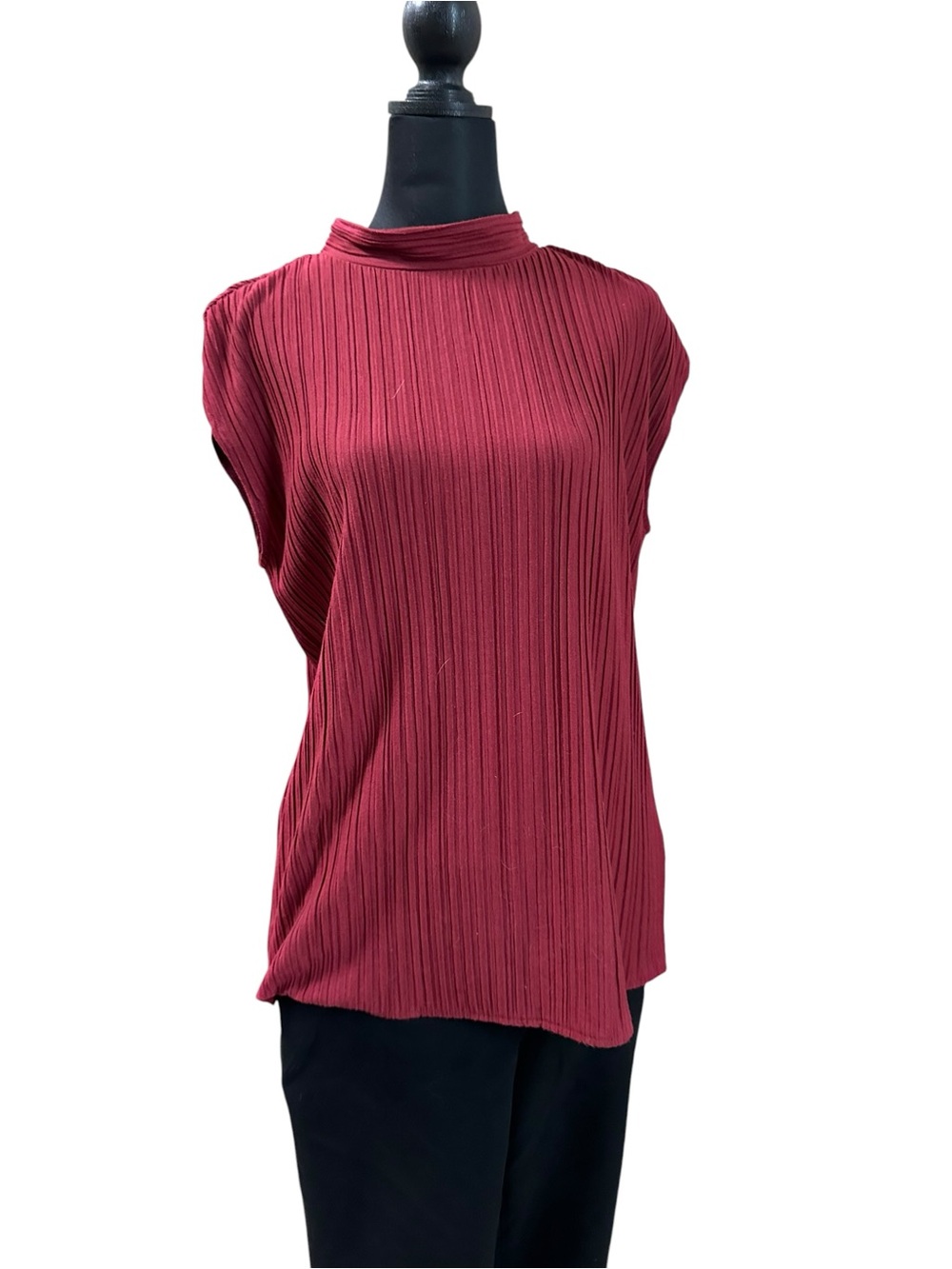Ann Taylor Factory Sleeveless Mock Neck Top - Burgundy